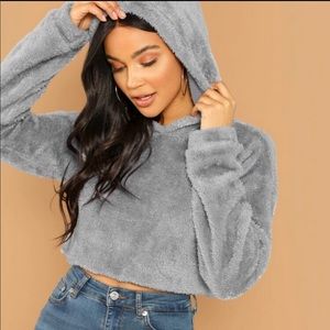 Crop Teddy Hoodie